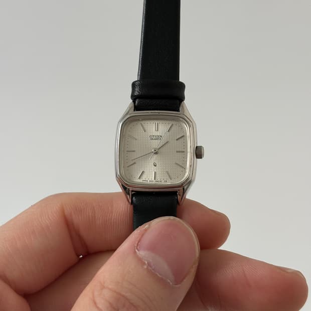 1980s CQ Silver Square Ladies Quartz