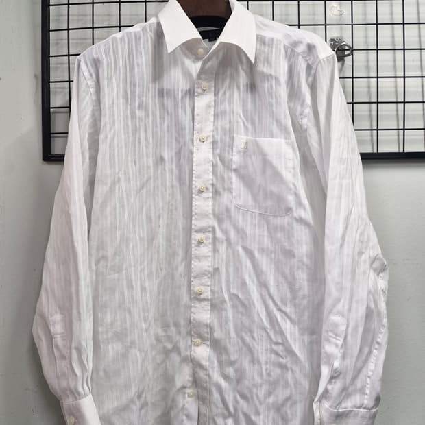 110XXL 닥스 흰색 스트라이프 셔츠.
