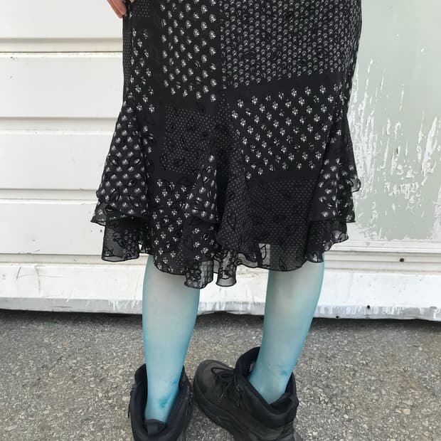vintage dot frill skirt