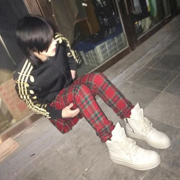 버버리 런웨이 스커트탈부착 울체크본디지 팬츠