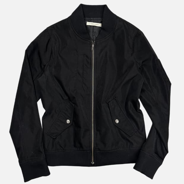 black crop blouson jacket