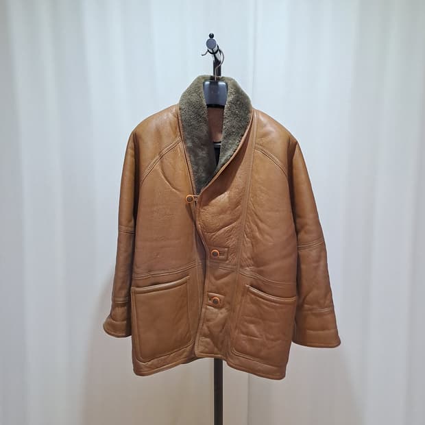 (택포) 양가죽 양털 브라운 무스탕 자켓 L B302