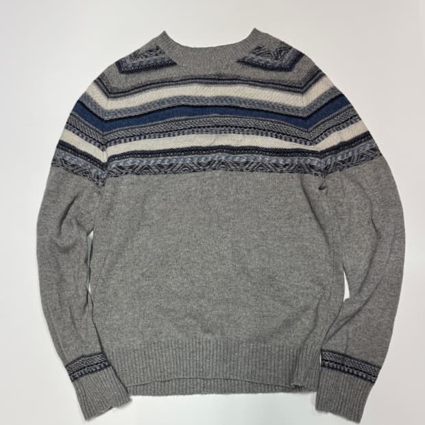 일꼬르소 캐시미어 혼방 패턴 울 니트 L