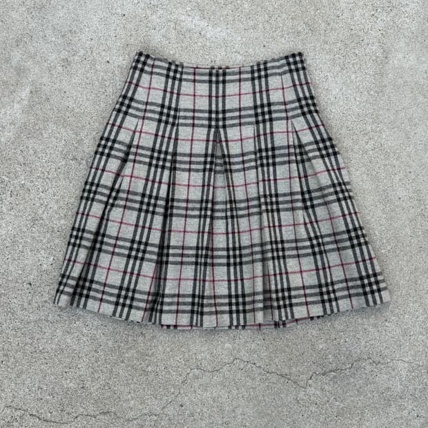 버버리 울& 알파카 스커트