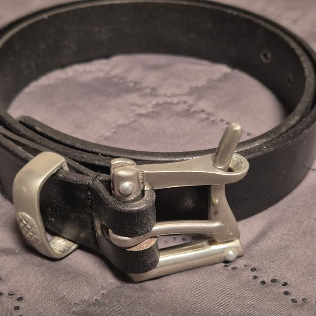 마틴페이지 1-1/4" 퀵 릴리즈 pewter 버클 벨트 블랙 34
