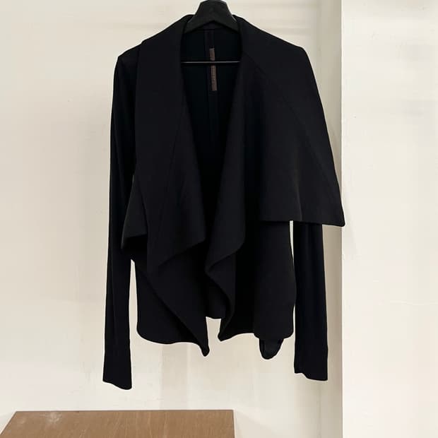 릭오웬스 블랙 릴리즈 드레이프 자켓