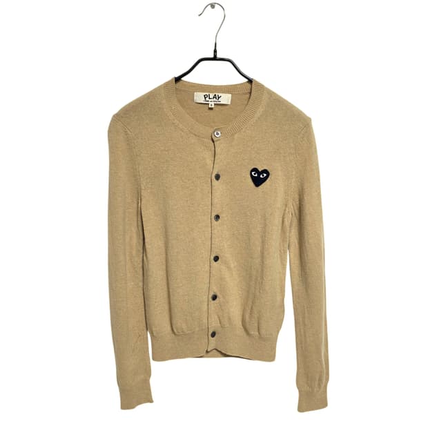 꼼데가르송 플레이 여성 라운드넥 가디건 베이지