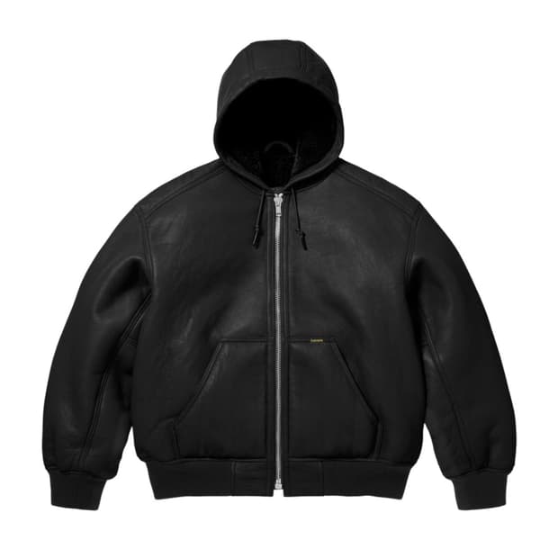 슈프림 쇼트 후드 워크 레더 자켓 블랙 25fw