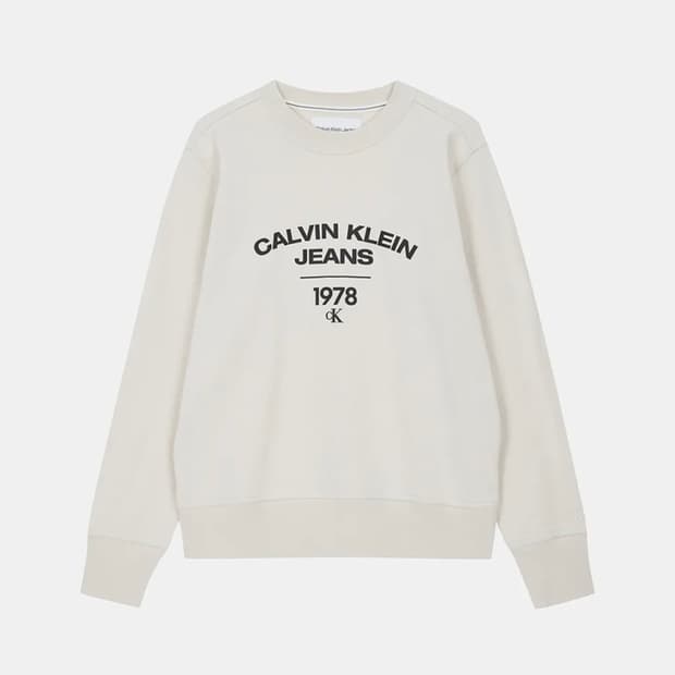 캘빈클라인 크림 커브 1978 로고 크루넥 스웨트셔츠