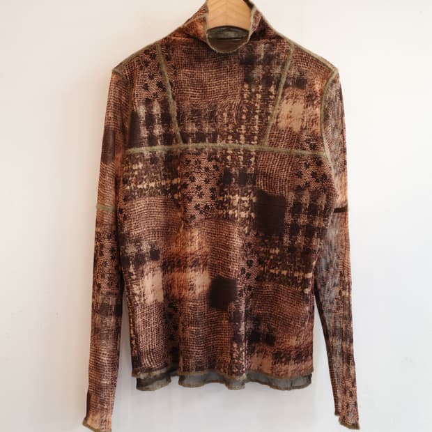 Japan brand 시스루 패턴 롱슬리브 