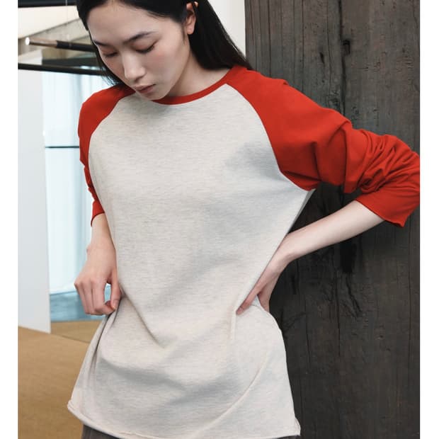 Youth Cut-off Raglan L/S T-shirt 레드 s사이즈