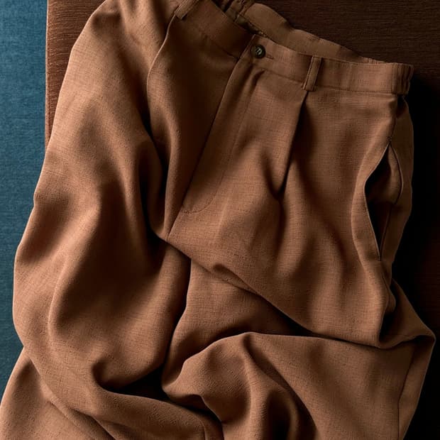1 pleats high gauge poly trousers