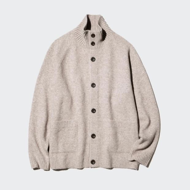 유니클로 수플레얀 스탠드칼라 가디건