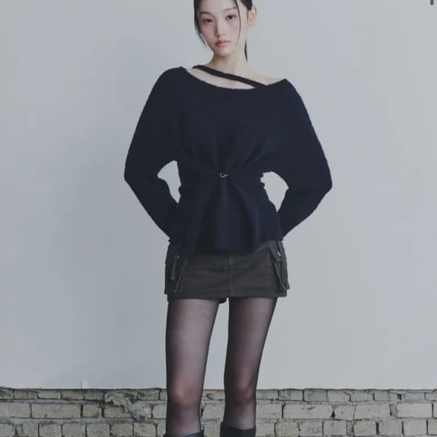 페인오어플레져 훅 오버 니트 블랙