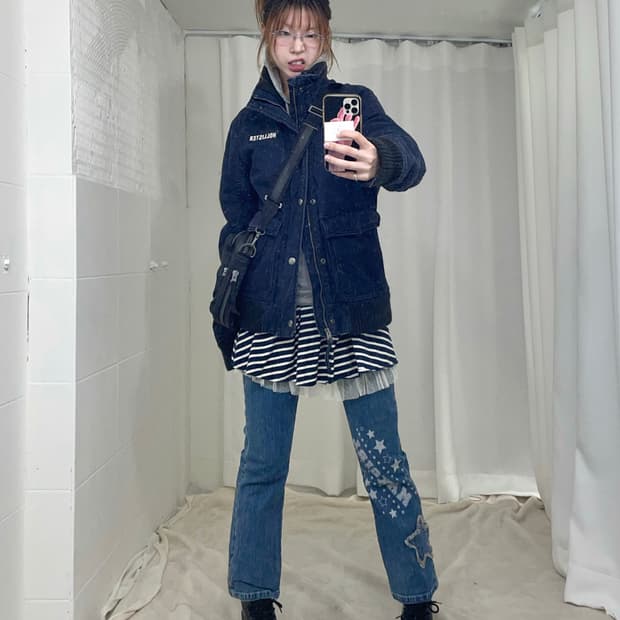 홀리스터 네이비 키치 너드 괴짜 코디 세트
