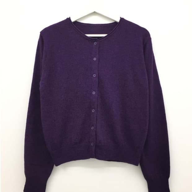 더기 소프트라운드 가디건 퍼플