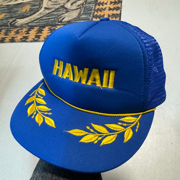 하와이 자수 빈티지 트러커캡 하와이안 헤드웨어 모자 볼캡 스냅백