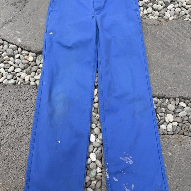 1990s DISTRESSED WASHED BLUE 빈티지 프렌치워크팬츠