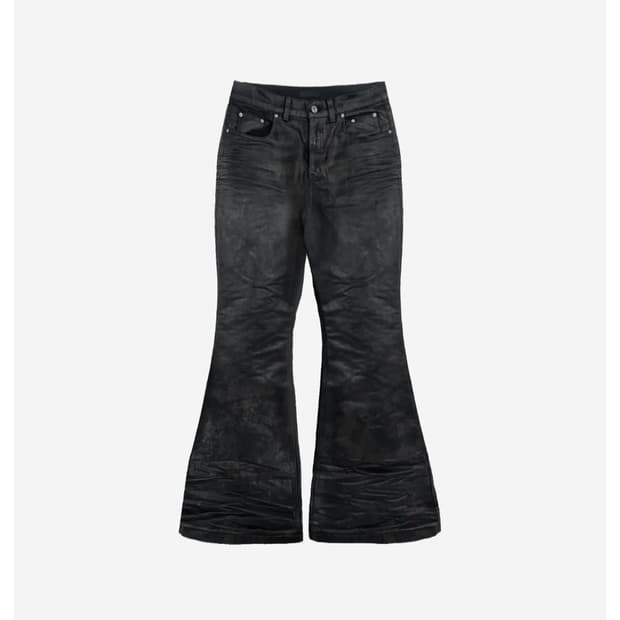 yyyy PATINA STACK DENIM WAX PANTS