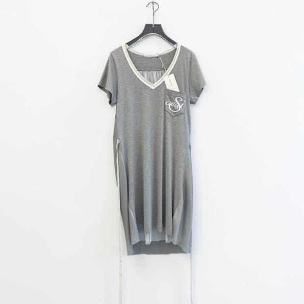 SACAI LUCK logo pocket layered dress