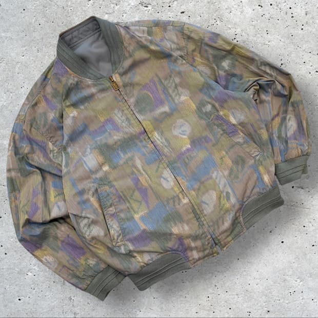 [95] YSL 입생로랑 뿌르 옴므 리버시블 패턴 봄버 자켓 D56