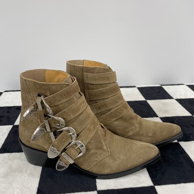 Toga Pulla 토가 풀라 스웨이드 버클 웨스턴 앵클 부츠 (39)