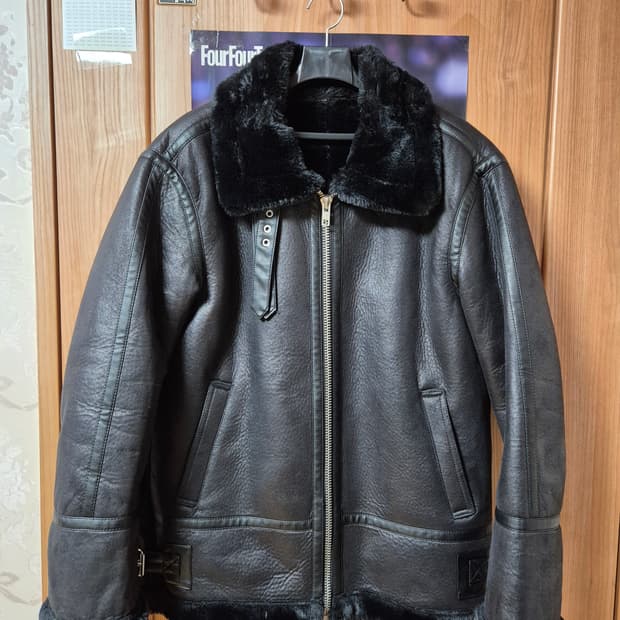 미나브 레더 스트랩 무스탕 자켓 L