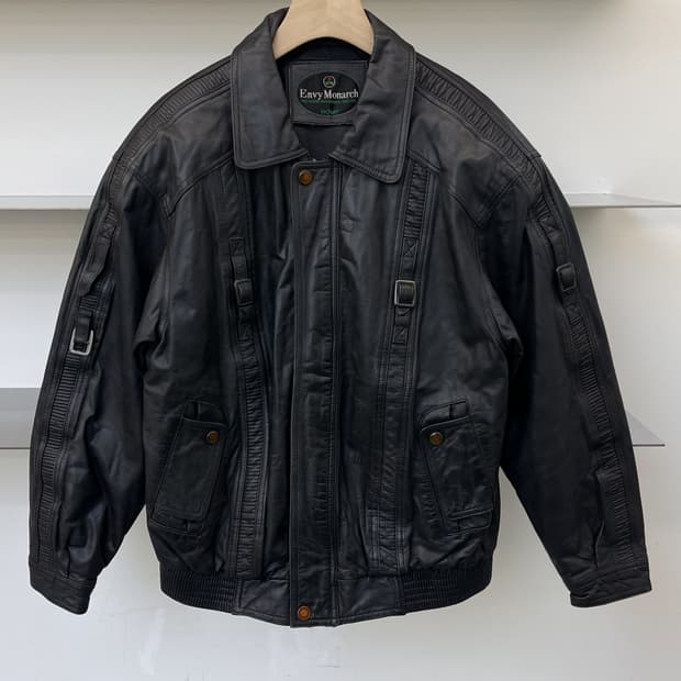 Envy Monarch 90's 벨트 디테일 레더 자켓