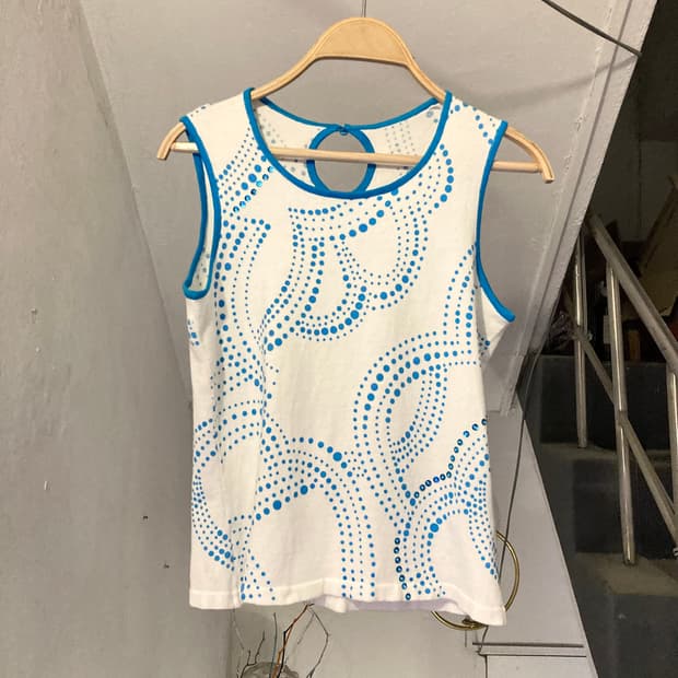 y2k 웨스턴 물방울 나시