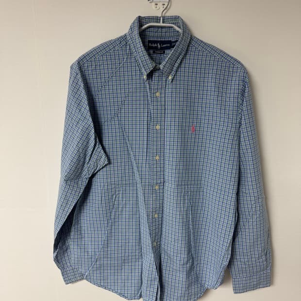 L) 폴로 체크셔츠 핑크포니