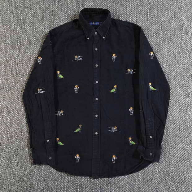 폴로 랄프로렌 블랙 멀티 베어 셔츠
