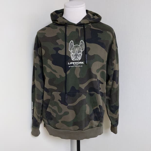 라이프워크 카모플라쥬 오버핏 후드티(L)

