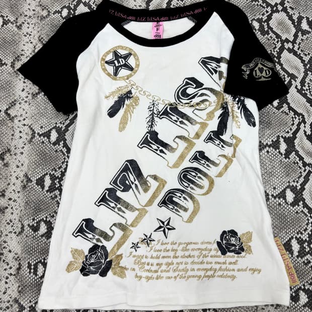“Liz Lisa” Y2K mood Printing Slim Fit Te