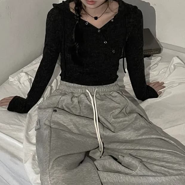 스냅 후드 챠콜블랙