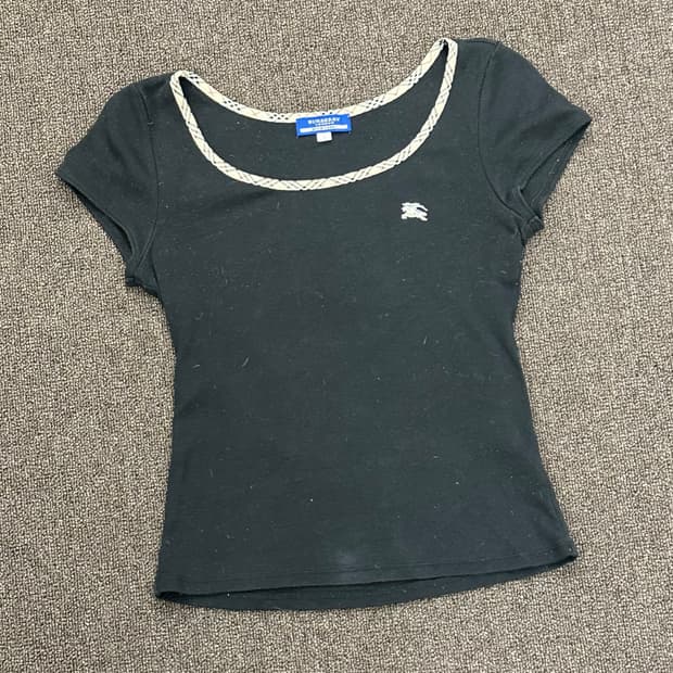 38)버버리 빈티지 여성 블랙 숏슬리브