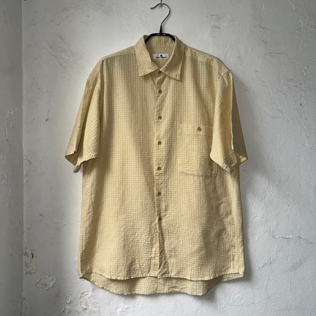 [M]courreges 꾸레쥬 옐로우 반팔 셔츠