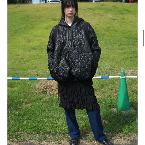 페스토 퀼티드 아노락 블랙