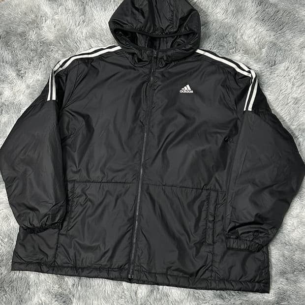 아디다스 삼선 오버핏 유광 후드점퍼 4XL