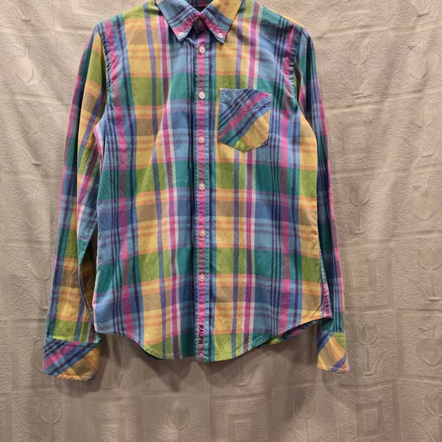 랄프로렌 체크 셔츠 XS (85)