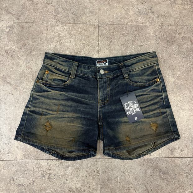 gnome denim 워싱 데님 숏팬츠 #csz908