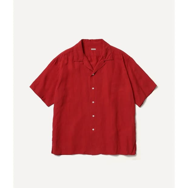 [2] 26ss 아프레쎄 빈티지 실크 린넨 오픈카라 셔츠 레드