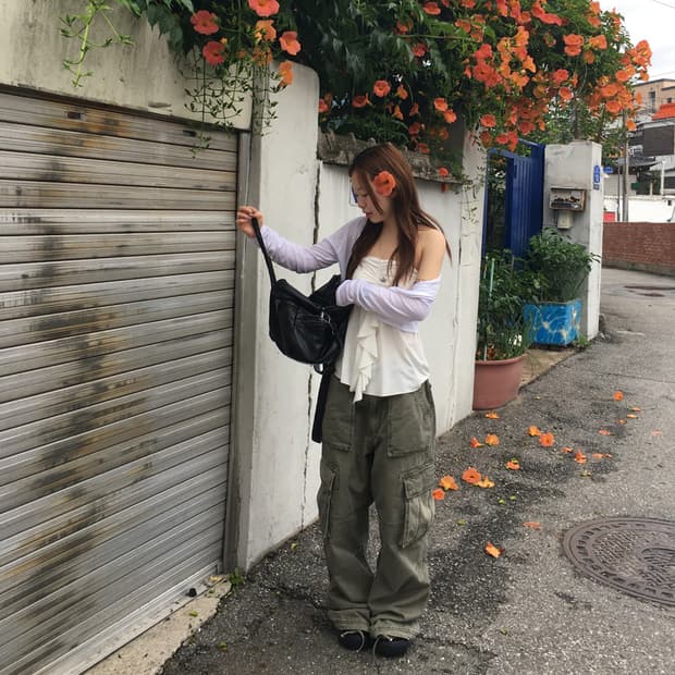 아워캐비넷 카고팬츠 move washing cargo pants