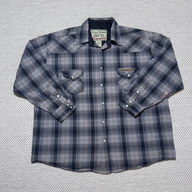 (XL) 90s 빈티지 웨스트코스트차퍼스 플레이드 웨스턴 셔츠