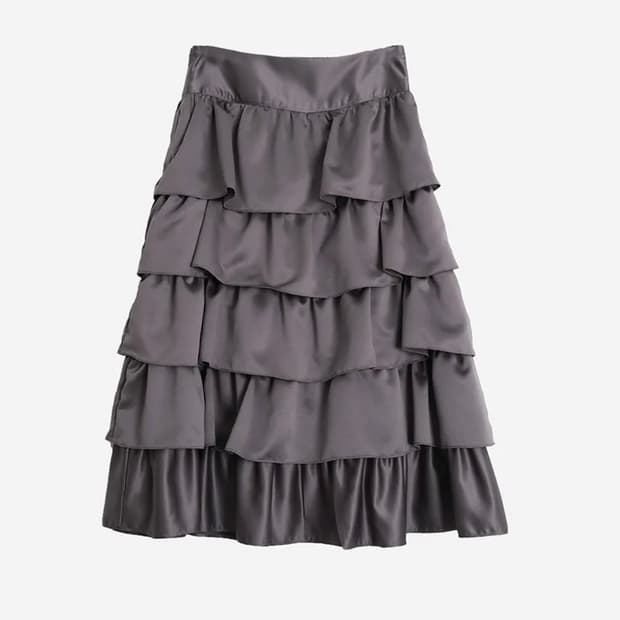 999humanity SATIN RUFFLE SKIRT