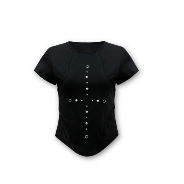 0104 공일공사 패치 리벳 반팔티 T-shirt