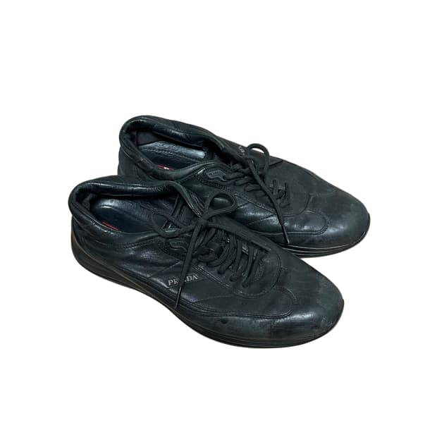 Prada Sport 레더 로우탑 스니커즈