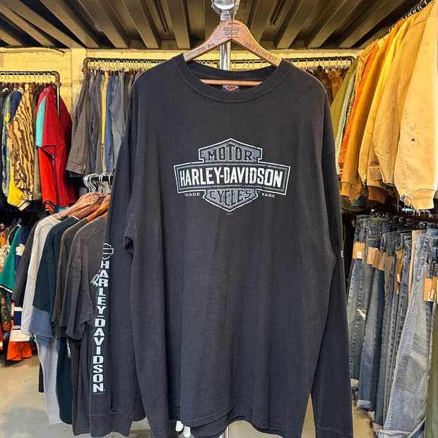 할리데이비슨 프린팅 롱슬리브 티셔츠