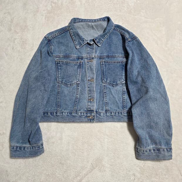 (F)여성 크롭 데님 자켓