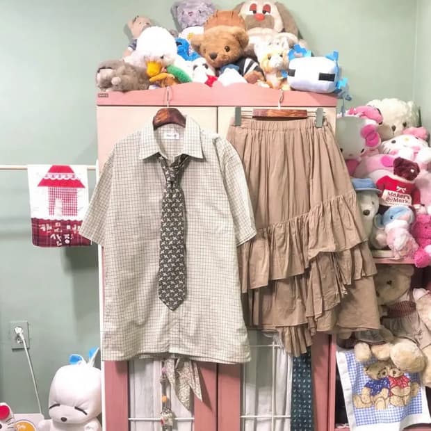 카모메산장 빈티지 모리 교복 코디 세트