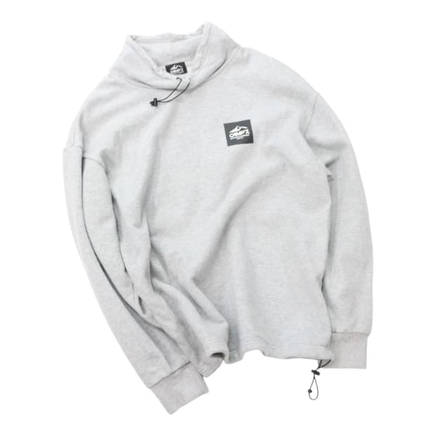 CAMP7 캠프세븐 빈티지 그레이 스트링 하이넥 스웨트셔츠 M